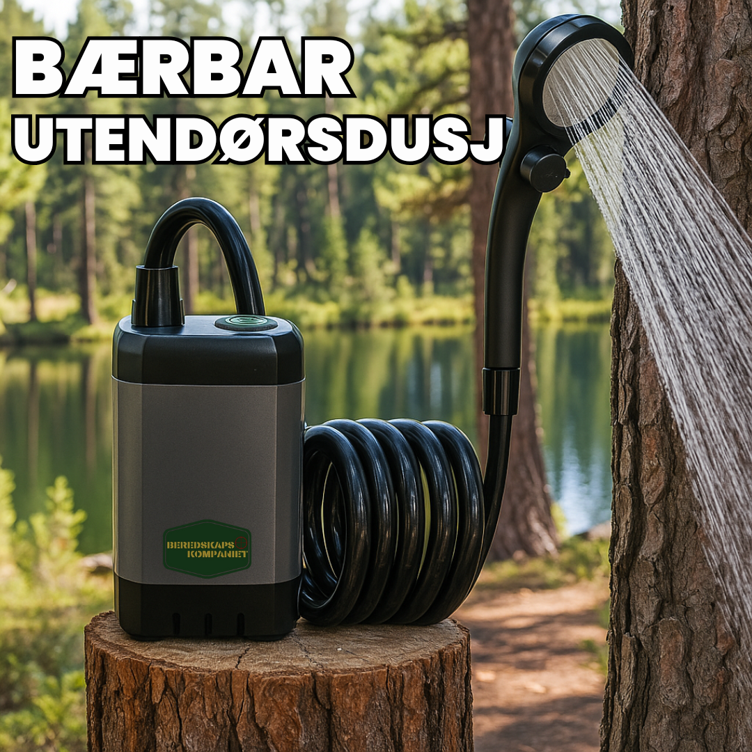 Bærbar Utendørsdusj – Batteridrevet med 6000 mAh